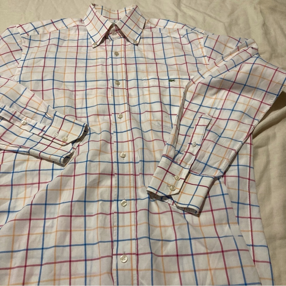 Lacoste Men's 100% Cotton Shirt - Some‎ Flaws | Neck Size 15 1/2 - 15 3/4 - Picture 10 of 16